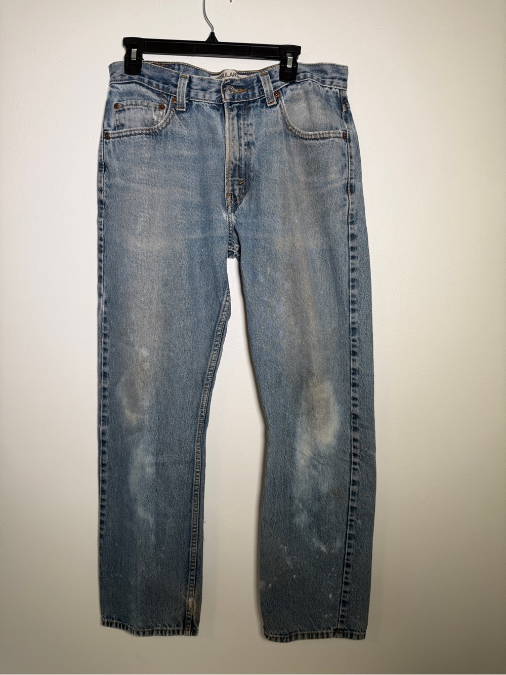 Levi’s 505 Regular Fit Jeans 33x32 Light Wash Distressed 100% Cotton